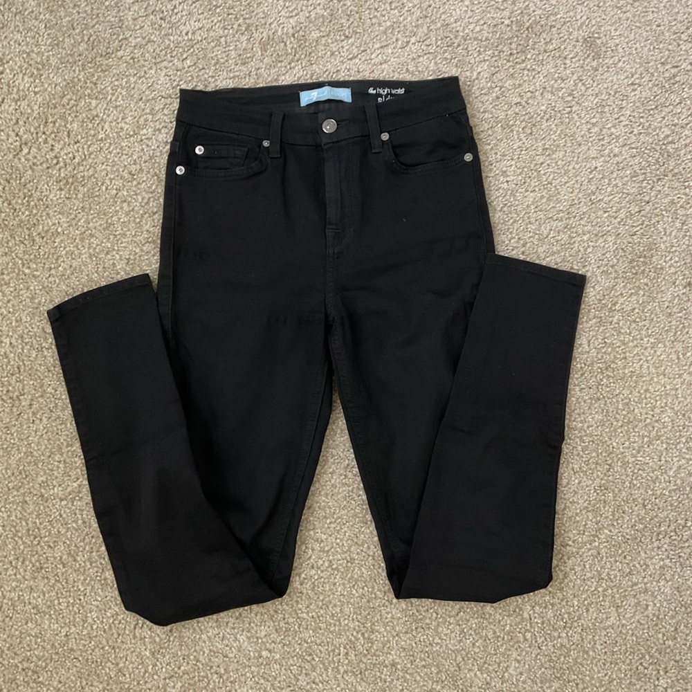 7 For All Mankind B(air) Skinny Ankle Jeans in Black